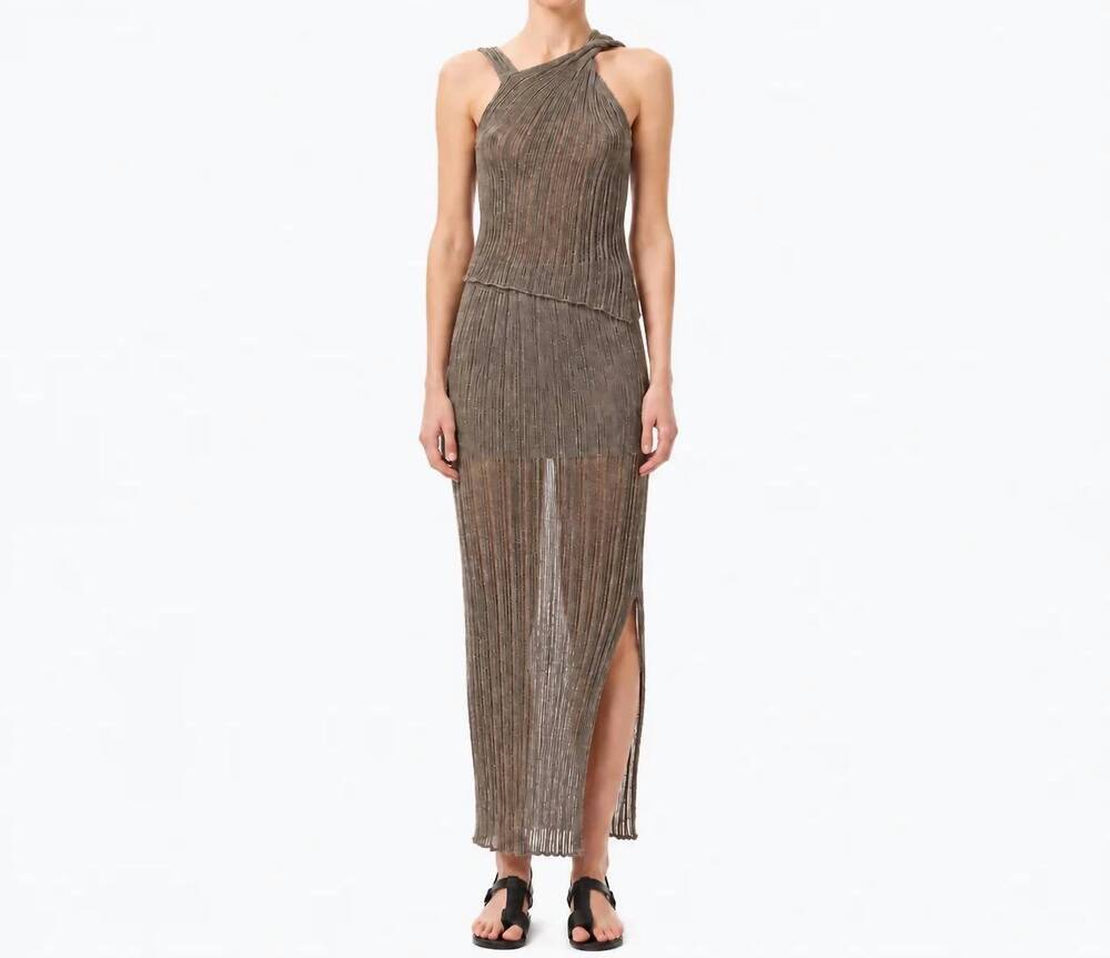 NEW KOURBELA shimmering water top in gold olive